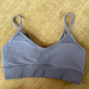 Alo Yoga Black Alosoft Grey Blue Fog Sports Bra Size Small S